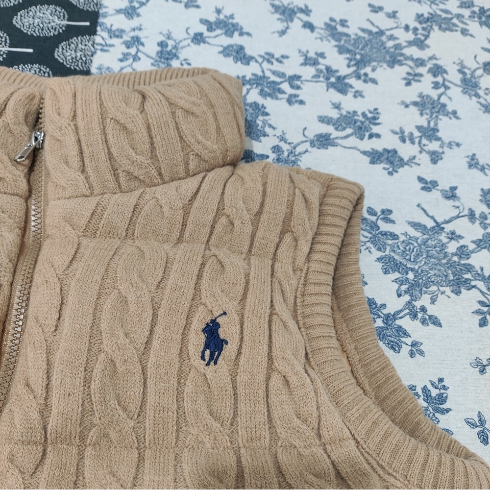 Ralph Lauren Beige Cable Knit Vest - Picture 6 of 6